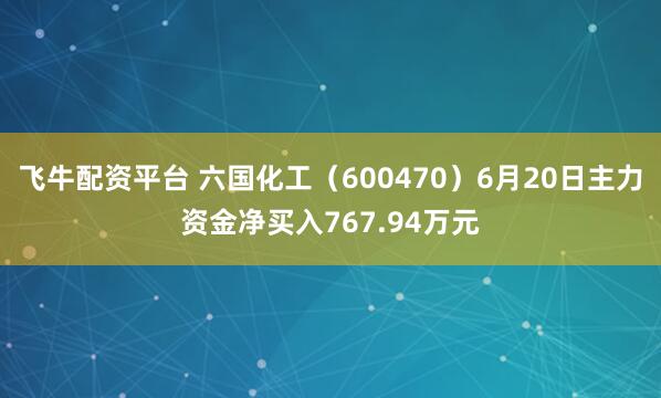 飞牛配资平台 六国化工（600470）6月20日主力资金净买入767.94万元